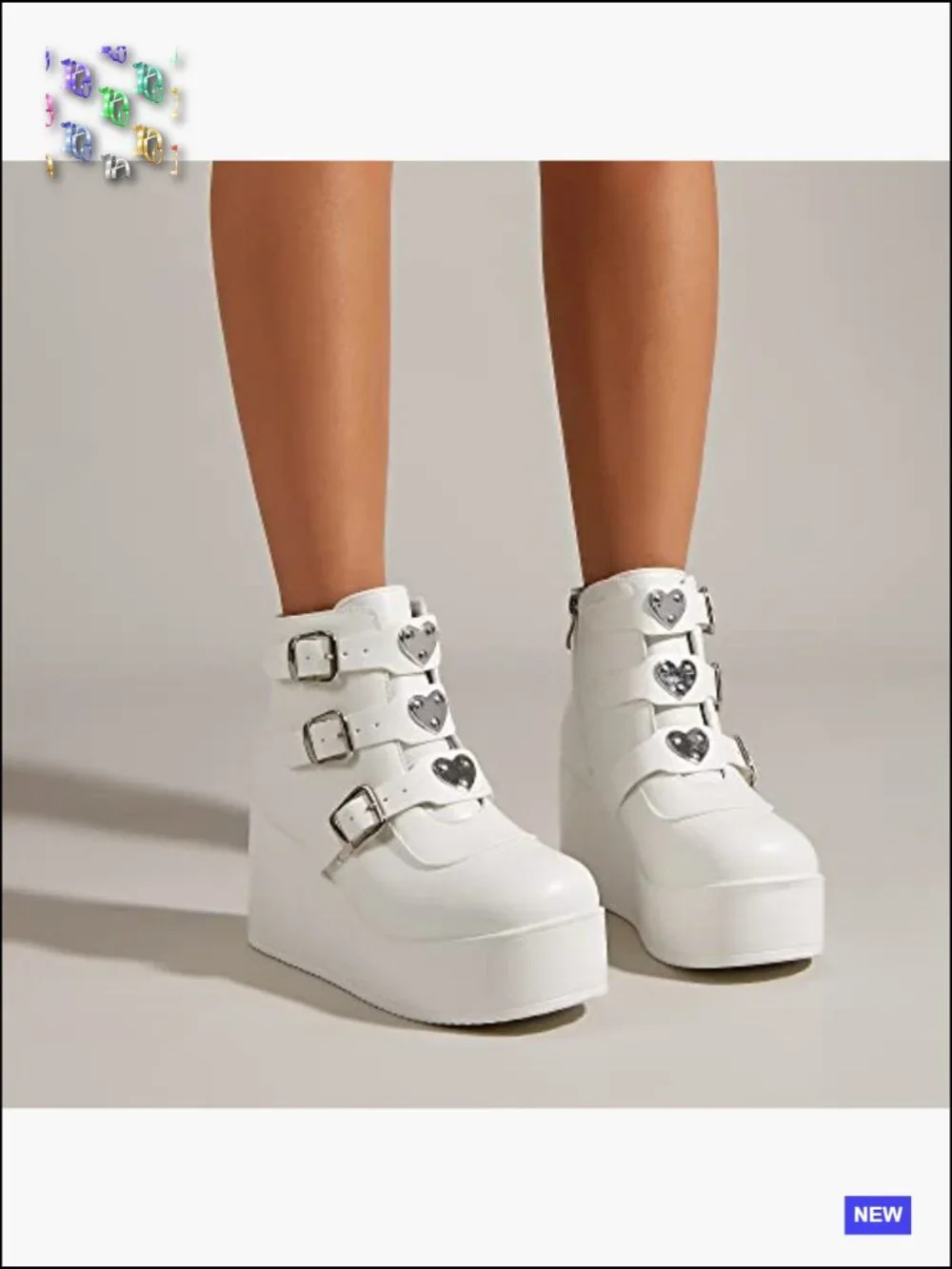 Platform Chunky Ankle Boots - Wedge High Heels Rave Goth Booties Round Toe